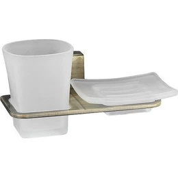 Стакан с мыльницей WasserKraft Exter K-5226, цвет светлая бронза фото 