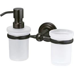 Дозатор для жидкого мыла со стаканом WasserKraft Isar K-7389, цвет тёмная бронза фото 