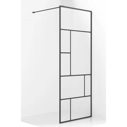 Душевая перегородка Ambassador Walk-in 100 см 15031213 с кронштейном (стекло 8 мм) чёрный/прозрачное фото 