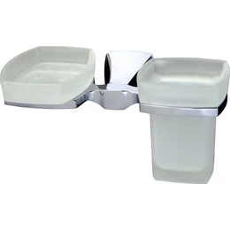 Стакан для зубных щеток с мыльницей WasserKraft Wern K-2526 фото 