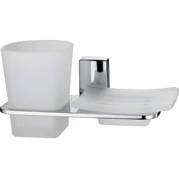 Стакан для зубных щеток с мыльницей WasserKraft Leine K-5026 фото 