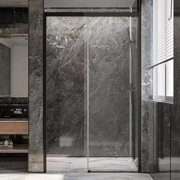 Душевая дверь Veconi Premium Trento 130 см PTD30-B-130-01-C4 (стекло 8 мм), чёрный/прозрачное фото 