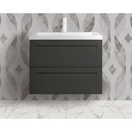 Тумба подвесная с раковиной Art&Max AM-Platino-800-2C-SO-GM-Cer 80 см, серый матовый фото 