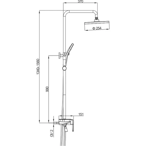 Душевая стойка Gappo G96 G2496-26, графит, Цвет производителя: графит - 2 Душевая стойка Gappo G96 G2496-26, графит, Цвет производителя: графит фото 2