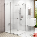 Душевое ограждение Ravak Chrome CRV2+CPS 90х100 см, сатин/прозрачное фото 
