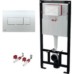 Инсталляция для подвесного унитаза Alcaplast AM101/1120-3:1 RU M371-0001 (кнопка смыва хром) фото 