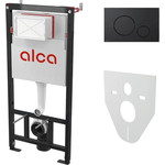 Инсталляция для подвесного унитаза Alcaplast AM101/1120-4:1 RU M678-0001 (кнопка смыва чёрная) фото 