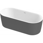 Ванна отдельностоящая Cezares Metauro 180x80 см METAURO-INT-Central-180-80-60-B-W-MATT, чёрный матовый фото 