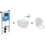 Инсталляция Ideal Standard с подвесным безободковым унитазом Tesi AquaBlade T386801 фото 