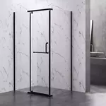 Душевое ограждение Veconi Rovigo 100x90 см RV19B-10090-01-C6, чёрный матовый/прозрачное фото 