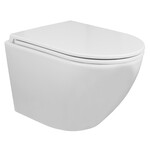 Унитаз подвесной безободковый Azario Grado AZ-0046-N с тонкой крышкой микролифт, Цвет производителя: белый фото 