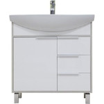 Тумба напольная с раковиной Акватон Рико 80 см 1A2154K1RIB90, белый/ясень фото 