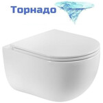 Унитаз подвесной безободковый Belbagno BB008CH-TOR/SC с тонкой крышкой микролифт (система смыва Торнадо) фото 