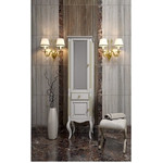 Зеркало Opadiris Лаура 100 см, белый/бежевая патина фото 3