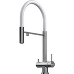 Смеситель для кухни Omoikiri Kanto-BN-WH 4994298, сталь/белый фото 