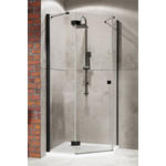 Душевое ограждение Radaway Essenza New Black PTJ 90х90 см L/R, черный/прозрачное фото 