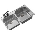 Кухонная мойка Oulin OL-H9910 0,8 мм, нержавеющая сталь фото 