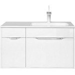 Тумба подвесная с раковиной Aqwella Malaga 90 см Mal.01.09/R, Цвет фасада: белый фото 