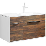 Пенал подвесной Aqwella Malaga 32 см Mal.05.03/R/CD, белый/крафт фото 2