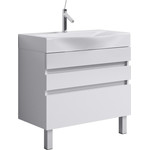 Тумба напольная с раковиной Aqwella Bergamo 80 см Bеr.01.08/n/W, Цвет фасада: белый фото 