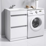 Тумба напольная с раковиной-столешницей Aqwella Forma 115 см FOR01052 L, 2 ящика фото 