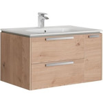 Тумба подвесная с раковиной Roca Lago 80 см 857296444, дуб светлый фото 