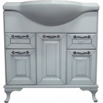 Тумба напольная с раковиной Стиль Пандора 80 см, белый/серебро фото 