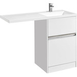 Тумба напольная с раковиной-столешницей Акватон Лондри 120 см 1A2359K0LH010 (раковина справа) фото 