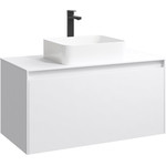 Тумба подвесная со столешницей Aqwella 5 Stars Mobi 100 см MOB0110W/MOB0710W, белый фото 