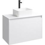 Тумба подвесная со столешницей Aqwella 5 Stars Mobi 80 см MOB0108W/MOB0708W, белый, Цвет фасада: белый фото 