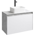 Тумба подвесная со столешницей Aqwella 5 Stars Mobi 80 см MOB0108BS/MOB0708W, бетон светлый/белый фото 