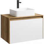 Тумба подвесная со столешницей Aqwella 5 Stars Mobi 80 см MOB0108DB/MOB0708W, дуб балтийский/белый фото 