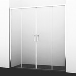 Душевая дверь WasserKraft Lippe 150 см 45S08, хром/прозрачное фото 