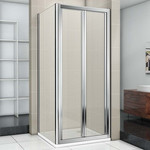 Душевое ограждение Bas Infinity SD+SP G-CH 80х80 см, хром/матовое фото 