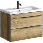 Тумба подвесная с раковиной Aqwella Fargo 80 см FRG0108DB, дуб балтийский фото 