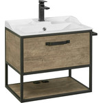 Тумба подвесная с раковиной Акватон Лофт Фабрик 65 см 1A2423K0LTDY0, дуб кантри фото 