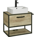 Тумба подвесная со столешницей Акватон Лофт Фабрик 65 см 1A242301LTDU0, дуб эндгрейн фото 