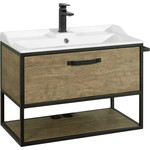 Зеркало Акватон Лофт Фабрик 80 см 1A242602LTDY0, дуб кантри фото 3