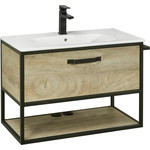 Зеркало Акватон Лофт Фабрик 80 см 1A242602LTDU0, дуб эндгрейн фото 4