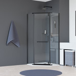 Душевое ограждение RGW HO-081B 90х90 см 350608199-14 (стекло 8 мм), черный/прозрачное фото 