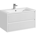 Тумба подвесная с раковиной Акватон Римини 100 см 1A2328K3RN010, белый фото 