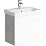 Тумба подвесная с раковиной Aqwella Smart 50 см SRT0105BS, бетон светлый/белый фото 