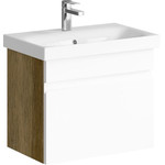 Тумба подвесная с раковиной Aqwella Smart 60 см SRT0106DB, дуб балтийский/белый фото 
