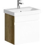 Тумба подвесная с раковиной Aqwella Smart 50 см SRT0105DB, дуб балтийский/белый фото 