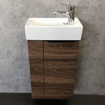 Тумба подвесная с раковиной Comforty Асти 40 см, дуб тёмно-коричневый фото 