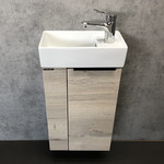 Тумба подвесная с раковиной Comforty Асти 40 см, дуб дымчатый фото 