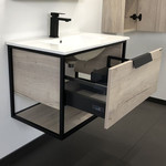 Тумба подвесная с раковиной Comforty Бонн 75 см, дуб дымчатый фото 