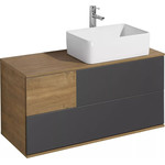 Тумба подвесная со столешницей Акватон Терра 105 см 1A246901TEKA0, дуб кантри/антрацит фото 