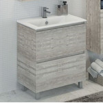 Тумба напольная с раковиной Comforty Верона 75 см, дуб белый фото 