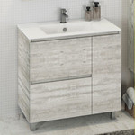 Тумба напольная с раковиной Comforty Верона 90 см, дуб белый фото 